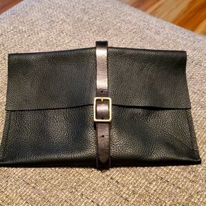 Black Leather Clutch purse